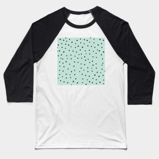 Pastel Green, Blue, Black Dot Print Baseball T-Shirt